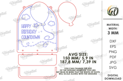 3D Happy Birthday Countdown Laser Cut. Children&#039;s SVG Product Image 2
