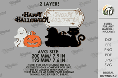 Halloween Hanging Door Sign Laser Cut. Happy Halloween SVG Product Image 2