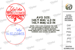 3D Welcome Decor Laser Cut. Round Sign. Wall Decor SVG Product Image 2