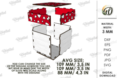 Valentine's Day Gift Box Laser Cut. Decorative Box SVG Product Image 2