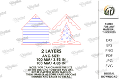 Christmas House Tree Ornaments Bundle Laser Cut Product Image 5