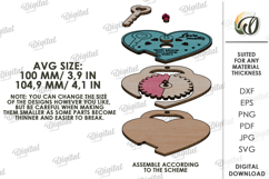 Valentine Gift Ornaments Bundle Lasercut. Valentine Gift SVG Product Image 5