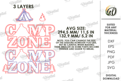 3D Camping Decor Laser Cut. Wall Decor. Camp Zone SVG Product Image 2