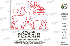 Christmas Reindeers Bundle Laser Cut. Stand Decor SVG Product Image 5