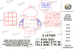 Montessori Lacing Puzzle Laser Cut. Robot SVG Product Image 2