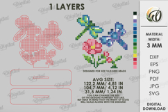3D Bead Embroidery Stand Laser Cut. Beadwork SVG. Floral Product Image 2