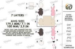 3D Animals Greetings Card Paper Cut. Cute Animals SVG Product Image 2
