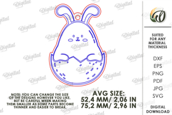 Easter Bunny Keychain Laser Cut. Easter Keyring SVG Product Image 2