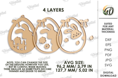 3D Easter Egg Laser Cut. Hanging Easter Ornament SVG Product Image 2