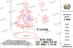 Christmas Tree with Ornament Laser Cut. Christmas Decor SVG Product Image 2
