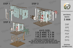 3D Beach Houses Bundle Laser Cut. Summer Stand Decor SVG Product Image 7