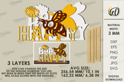 Bee word stand Laser Cut. Bee happy SVG Product Image 2