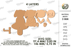 Towel hook Laser Cut. Bunny SVG Product Image 2