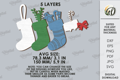 Christmas Stocking Laser Cut. Christmas Decor SVG Product Image 2