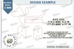 Wooden Tape Organizer Laser Cut. Tape Holder SVG. Bull SVG Product Image 3