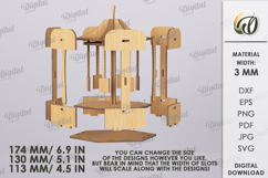 3D Spinning Carousel Laser Cut. Stand Decor SVG Product Image 2