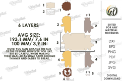 3D Animals Greetings Card Paper Cut. Cute Animals SVG Product Image 2