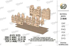 Christmas Village Light Stand Laser Cut. Christmas SVG Product Image 4