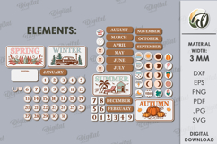 Perpetual Calendar Laser Cut .Wooden Calendar SVG Product Image 6