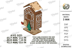 3D Christmas House Tree Ornament Laser Cut. Christmas SVG Product Image 3