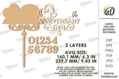 Anniversary Cake Topper Laser Cut. Cake Topper SVG Product Image 2