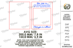 Mother's Day Kids Drawing Plaque Laser Cut. Mom Card SVG Product Image 2