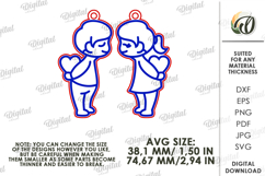 Double Valentines Keychain Laser Cut. Matching Key Ring SVG Product Image 2