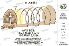 3D Easter Lamp Laser Cut. Night Light. Led Lamp SVG Product Image 2