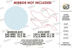 Modern Mirror Decor Laser Cut. Nature Mirror Decoration SVG Product Image 4