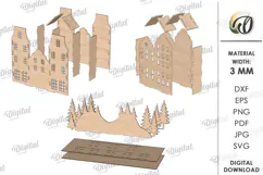 Christmas Village Light Stand Laser Cut. Christmas SVG Product Image 3