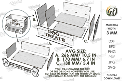 3D Dog Treats Storage Box Laser Cut. Dog Treat Holder SVG Product Image 2