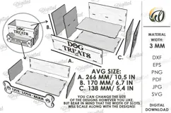 3D Dog Treats Storage Box Laser Cut. Dog Treat Holder SVG Product Image 2