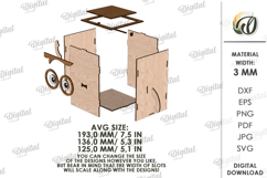 Tabletop Trash Bin Laser Cut. Garbage Box SVG Product Image 2