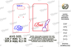 3D Gift Flower Holder Laser Cut. Bouquet Holder Card SVG Product Image 2
