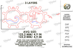 3D Summer Ornament Laser Cut. Wall Hanger SVG Product Image 2
