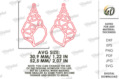 Geometric Earrings Laser Cut. Dangle Earrings SVG Product Image 2