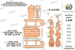 Christmas Sleigh Stand Laser Cut. Christmas Gnome SVG Product Image 2