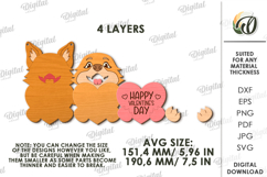 3D Valentine's Day Door Hanger Laser Cut. Dog SVG Product Image 2
