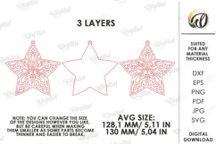 Gingerbread Star Christmas Ornament Laser Cut. Christmas SVG Product Image 2