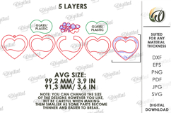 Mason Jar Valentine's Day Ornament Laser Cut. Valentine SVG Product Image 2