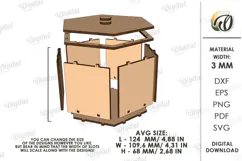 Floral Jewelry Box Laser cut. Storage Box with Lid SVG Product Image 2