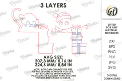 Christmas Door Corner Laser Cut. Cat Door Trim Decor SVG Product Image 2