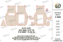 Bear Hugs Photo Frame Laser Cut. Kids Picture Frame SVG Product Image 2