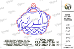 Easter Bunny Keychain Laser Cut. Easter Keyring SVG Product Image 2