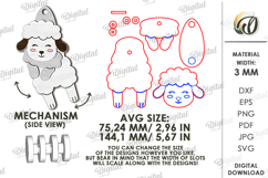 3D Hanging Animal Stress Relief Toy Laser Cut. Sheep SVG Product Image 2