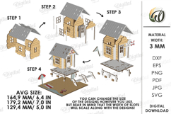 3D Beach House Laser Cut. Summer Stand Decor SVG Product Image 3