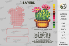 3D Bead Embroidery Stand Laser Cut. Beadwork SVG. Cactus Product Image 2