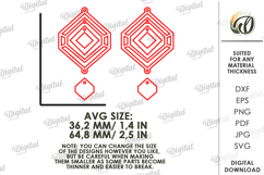 Boho Drop Earrings Laser Cut. Dangle Earrings SVG Product Image 2