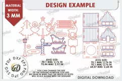 3D Christmas Village Laser Cut. Christmas Home Decor SVG Product Image 2