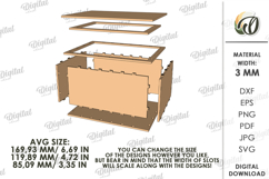 Valentine's Day Post Box Laser Cut. Valentine Mail Box SVG Product Image 2